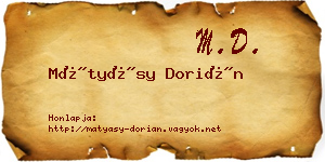 Mátyásy Dorián névjegykártya